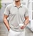 Alex Vando Mens Zipper Golf Shirt Moisture Wicking Zip Up Solid Fashion Polo Shirts,Grey,L
