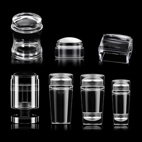 Juego de sellos de silicona transparente para uñas francesas con raspador, estampado corporal visible para uñas, diseños de manicura, sello con raspador