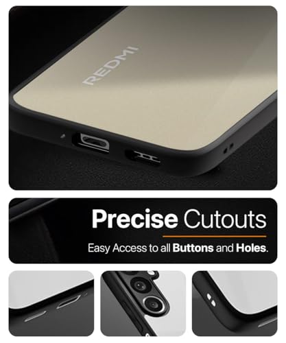 Image of WOW IMAGINE Shockproof Hybrid Back Cover for Redmi A5 | Poco C71 | Hard Slim fit Back Case | PC & TPU | Clear Transparent Case - Black