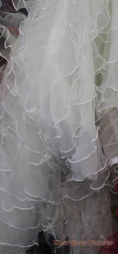 White Organza Ruffle Mesh Fabric 56 inches / 58 inches Width Sold by The Yard Bridal Gown