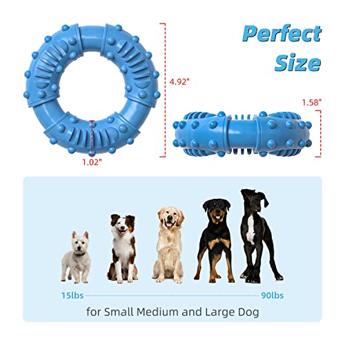 Boutiray Dog Chew Toy Durable Natural Rubber + Dog Rope Toy Tug Of War Interactive Toys Kit For Aggressive Chewers Large Medium Small Breeds And Teething Puppies #TOP4