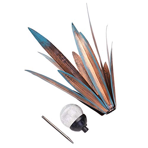 Tequila Rustic Sculpture, Diy Hand Painted Metal Agave Decor With Gazing Ball, Garden Yard Sculpture Lawn Home Ornaments, For Yard Stakes, Garden Figurines, Outdoor Patio (Small +Large +Gazing Ball) #TOP5