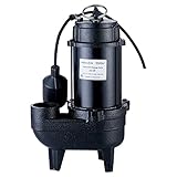 Wateclyn 3/4 HP Cast Iron Submersible Sewage Ejector Pump, Sewer Pump, Septic Tank Pump, With 10 Ft....