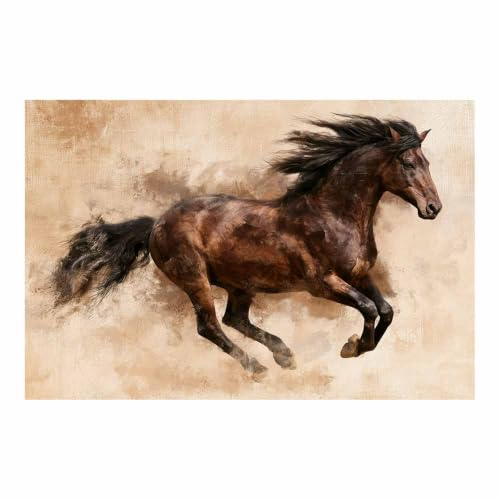 Cheval de course vintage Toile PUQAAEO Peinture Moderne pour Rénover la Décoration du Bureau