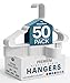 Utopia Home - Plastic Hangers 50 Pack - Space Saving Clothes Hanger - Durable and Strong Closet Organizers and Storage Makes It Ideal Stocking Stuffers or Apartment or Dorm Room Essentials (White)