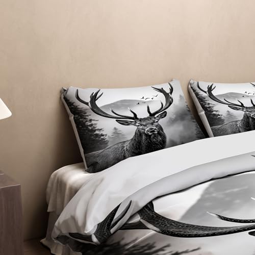 Parure de lit 240x260cm doux toucher microfibre cerfs 3D