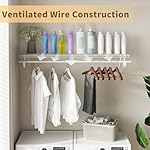 Closet Shelves Wall Mounted with Hanging Rod, 2 Pack 4 ft x 12 in White Wire Shelving Kit, Metal Wall Shelf Organizer for Home, Pantry, Laundry Room Storage - Image 4