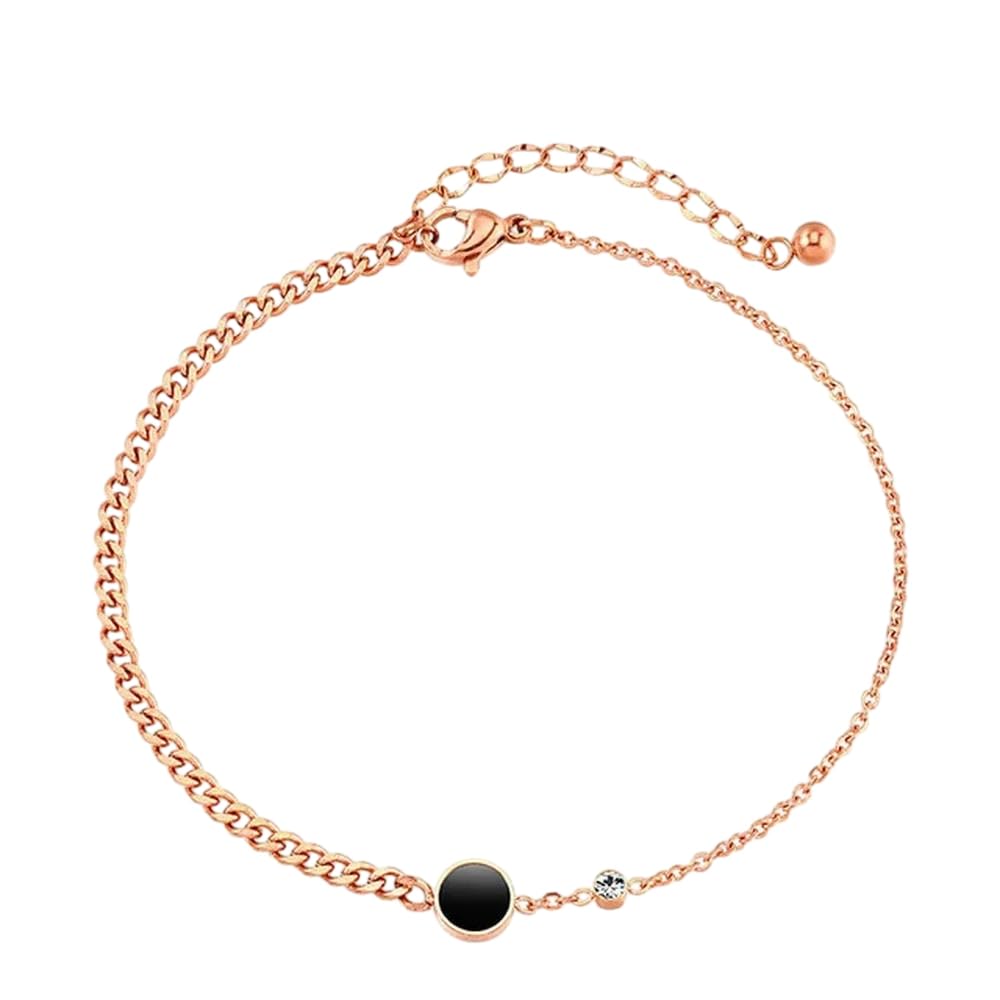 2 cavigliere in oro rosa 18 carati per le donne, catena alla caviglia, bracciale con ciondoli, accessori da spiaggia, gioielli di moda estivi
