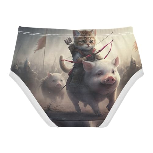 Toddler Underwear Custom 2t Cotton Cute Panties Girl Fun Briefs Kids Undies Pig Cat Scene Cute Kitten2