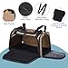 Petsfit Transportbox Katze kleine Hunde leicht Hundetasche Flugzeug für kleine Hunde Katzen Transporttasche Hundetragetasche,Tragetasche Hund Flugtasche mit Schutzgurt & erweiterbare Matte, S/Khaki