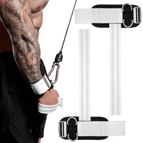 Image of MANUEKLEAR 2 Size Gym Lifting Straps with D Rings for Cable Machine