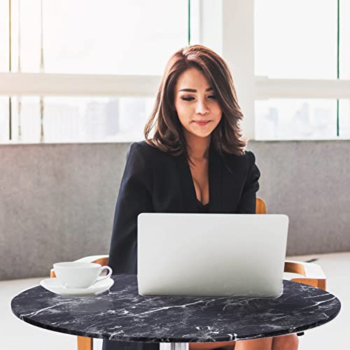 Waktavel Round Marble Bar Table, Adjustable Height Breakfast Coffee Table 360° Swivel Pub Table High Cocktail Counter For Dining Room Kitchen Living Room (Black) #TOP6