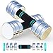 Set de 2 Mancuernas de Acero 5kg 10kg - Mancuernas Ajustables Ultra Compactas con Empuñadura de Espuma para Musculación, Halterofilia, Entrenamiento en Casa y en Gimnasio (2 x 5 kg-azul)