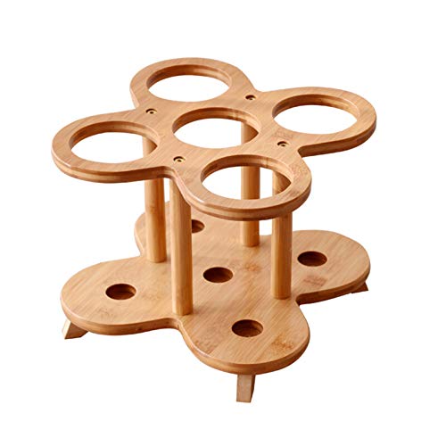 Soporte para botellas de vino de madera para encimera miniatura 1