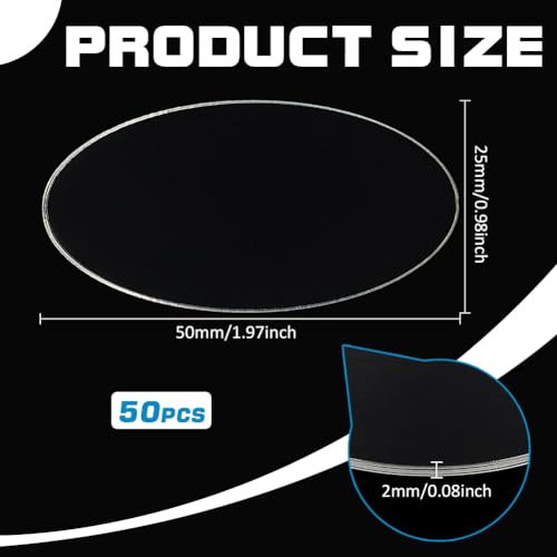 FINGERINSPIRE 50Pcs 5x2.5cm Clear Oval Miniature Bases Acrylic Model Bases Transparent Figure Stands Model Display Base for Wargaming Boardgaming and Collectible Figure Gaming Miniatures Table Game - Image 2