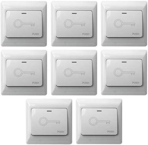 Visionis 8 Pack FPC-7452 VIS-7030 White Wide Push To Exit Button Indoor Only For Access Control NC, COM And NO Outputs