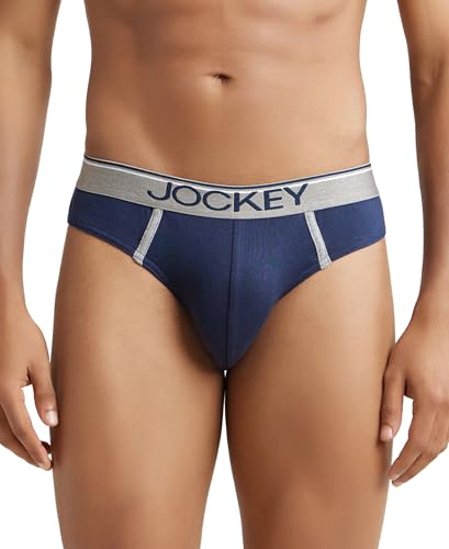 Image of Jockey 8044 Men's Super Combed Cotton Rib Solid Brief with Ultrasoft Waistband (Pack of 2)
