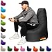 Produktbild PATCH HOME Patchhome Gamer Kissen Lounge Kissen Sitzsack Sessel Sitzkissen In & Outdoor geeignet fertig befüllt | Schwarz - Ø 75cm x Höhe 80cm - in 2 Größen und 25 Farben