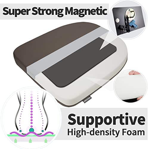 Sinosso Modern Faux Leather 14" Metal Chair Cushions Set Of 4, Leathaire Magnetic Chair Pads For Dining Kitchen Cafe Bistro Patio Stackable Chairs (U-Shape, Brown, 4) #TOP3