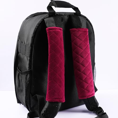 Image of Amooca Soft Auto Seat Belt Cover Seatbelt Shoulder Pad Cushions 2 PCS for a More Comfortable Driving Universal Fit for All Cars and Backpack Wine Red