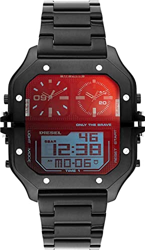 Preisvergleich Produktbild Diesel Herren Clasher Ana-Digi, 51 mm Gehäusegröße, Edelstahluhr