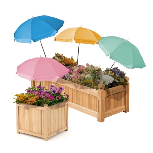 Sombrilla para plantas de exterior con toldo regulable y estaca tipo H para protección solar
