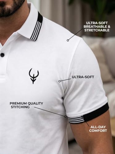 Image of Lymio Polo T Shirt for Men | Men Casual T-Shirt | Polo Available in Combo Pack of 2 (Polo-40-43)