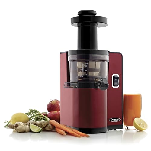 Omega Juicer Cold Press Vertical 43 RPM Slow Masticating Compact Juice Extractor for...