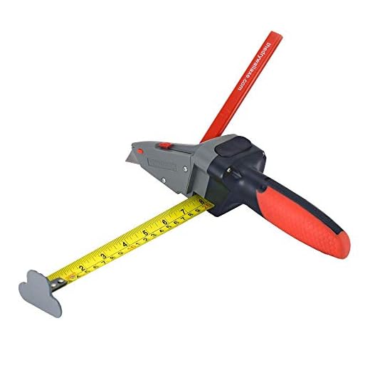 Drywall Axe All-in-one Hand Tool with Measuring Tape and Utility Knife – Measure, Mark and Cut Drywall, Shingles, Insulation, Tile, Carpet, Foam – Measure and Mark Wood for Rip Cuts