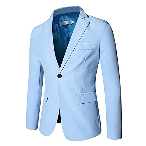 Ensemble de Costume 2 pièces pour Hommes Blazer uni à Un Bouton Coupe Slim Classique Ensemble Veste et Pantalon de Mariage d'affaires - Image 3