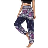 Te ayudamos a perseguir Pantalones de impresión étnica de Verano Mujeres Pantalones de Pierna Ancha