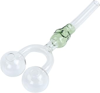 Double Row Glass Pipe Multi Style Skull Orange Green Black Smoking Glass Pipe Heat Resistant Smoking Pipe, green
