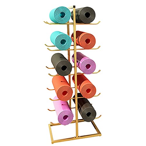 Support tapis de yoga vertical étagère métal grand format et rangement rouleau mousse