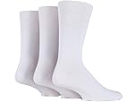 6x Pairs of Mens Plain Gentle Grip Non-Elastic Socks/UK 6-11 Eur 39-45 (Plain White)