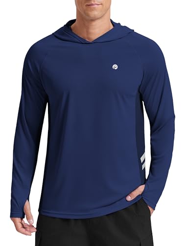 Image of PINSPARK Men's UPF 50+ Sun Shirts Long Sleeve Fishing Hoodie, UV Protection Rash Guard for Outdoor Hiking Running Swim Shirt