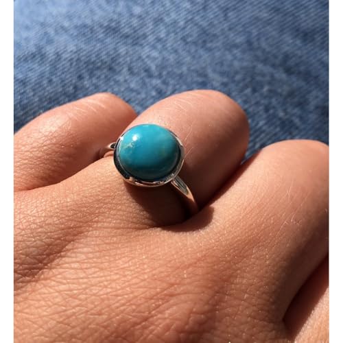 Bague argent 925 rond de turquoise : le cadeau idéal - 4