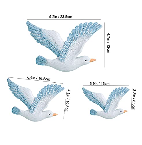 3 Pcs Seagull Wall Art Wall Hanging Seagull Ornament For Beach Coastal Theme Living Room Coffee Shop #TOP5