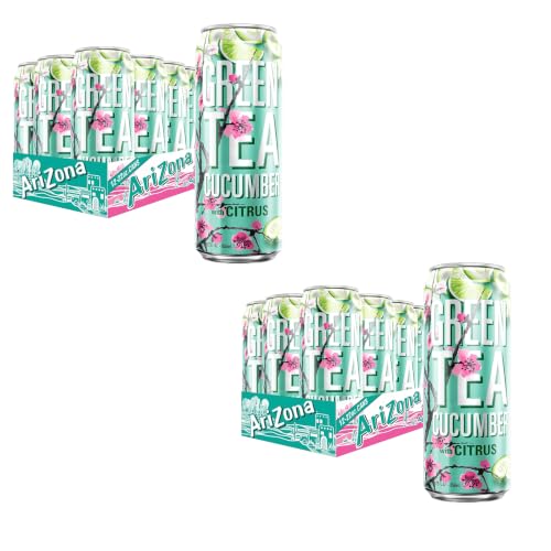 AriZona Green Tea with Cucumber and Citrus - Big Can, 22 Fl Oz (24 Pack)