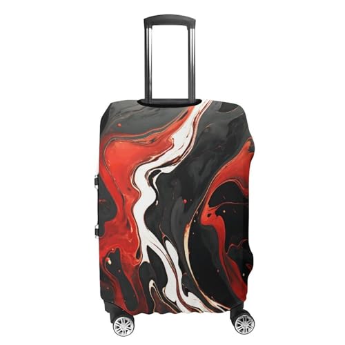 Carry on Luggage Cover Black And Red Marble Suitcase Covers for Luggages Tsa Approved Travel Luggage Sleeve Protector Elastic Suitcase Protector Anti-Scratch Washable Fits 19-30 Inch Case -XL4