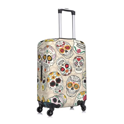 Mexican Skull Print Suitcase Cover Luggage Protector Washable Elastic Fashionable Travel Gear Cover3