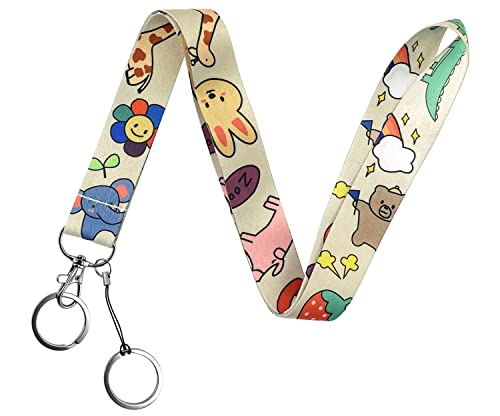 Geiomoo Correa para Cuello con Llavero Giratorio, Cordón para Portatarjeta (Zoo) Cover