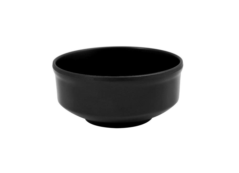 Super Dine Melamine Matt Finish Solid Soup Bowls with Spoon , Black - Set of 3 3