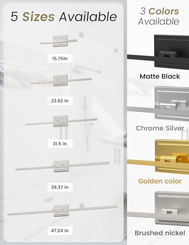 Image of VOLISUN Modern Bathroom Vanity Light 24 inch, Rotatable, 14W Dimmable 5CCT Led Bathroom Light Fixture Over Mirror, Brushed Nickel Bar Vanity Light for Bathroom Mirror Restroom-ETL Certificated