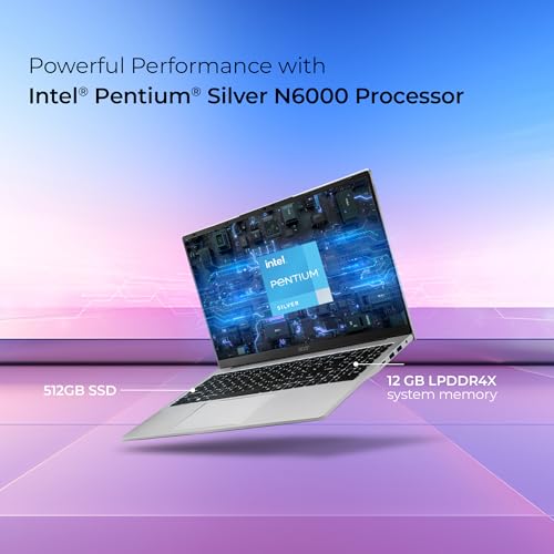 Image of acer Aspire 3, Intel Pentium N6000, 12GB LPDDR4X RAM, 512GB SSD, HD, 15.6 inch /39.62cm, Windows 11 Home, Pure Silver, 1.5KG, A325-45, Thin and Light Laptop