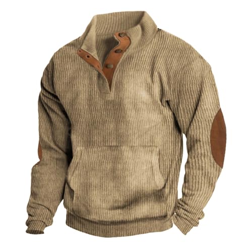 SHAOBGE Men's Henley Pullover Sweatshirts Long Sleeve Shirts Casual Thermal Loose Fit Button Up Pullovers