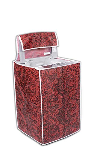 Image of Classic Top Load Washing Machine Cover Suitable for LG 6 Kg, 6.2 Kg, 6.5 Kg, 7 Kg (56cmsX56cmsX85cms, Red Flower)