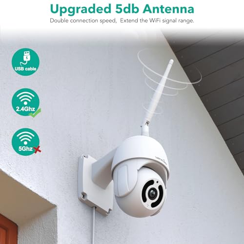 Wansview PTZ Überwachungskamera für Außenbereich, 1080P WLAN
