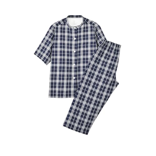 Pyjama femmes ensemble d'été ensemble de vêtements de nuit coton short plaid lounge wear