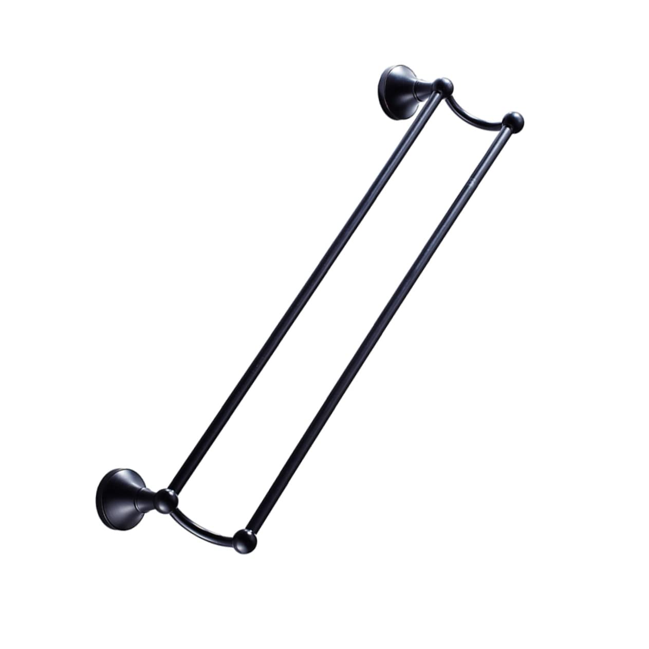 Double barre porte-serviettes IMIKEYA laiton noir haute stabilité 55cm