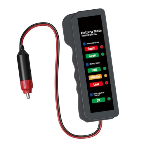 Cabilock Tester Per Batterie Auto 12v Indicatore Led Colore, Misuratore Di Carica e Prestazioni Batteria, Rilevatore Di Batteria Durevole Per Controllo Veicoli Automobilistici